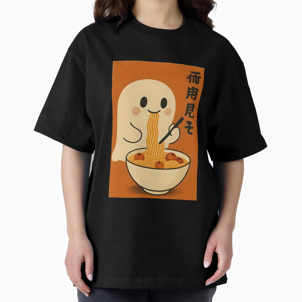Halloween Spooky Ghost eating Pumpkin Pasta by frozencoco