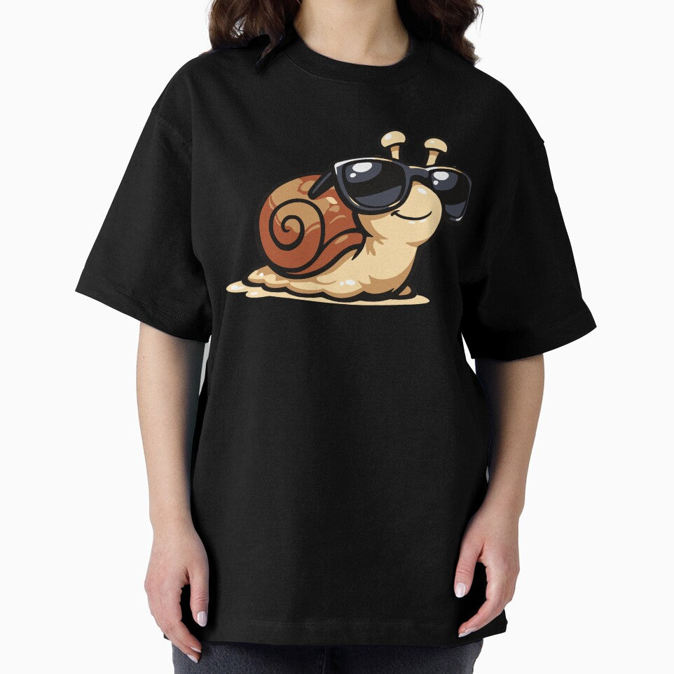 A cool snail wearing sunglasses while slowly moving forward. The design humorously celebrates slow living and relaxed personalities. by Dejbar
