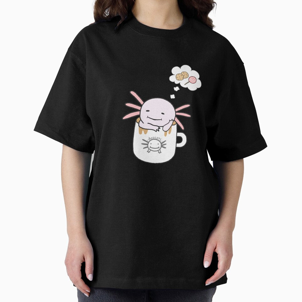 Axolotl in a Coffee Mug Cute Meme Funny Food Kawaii Art by Marinaaa010