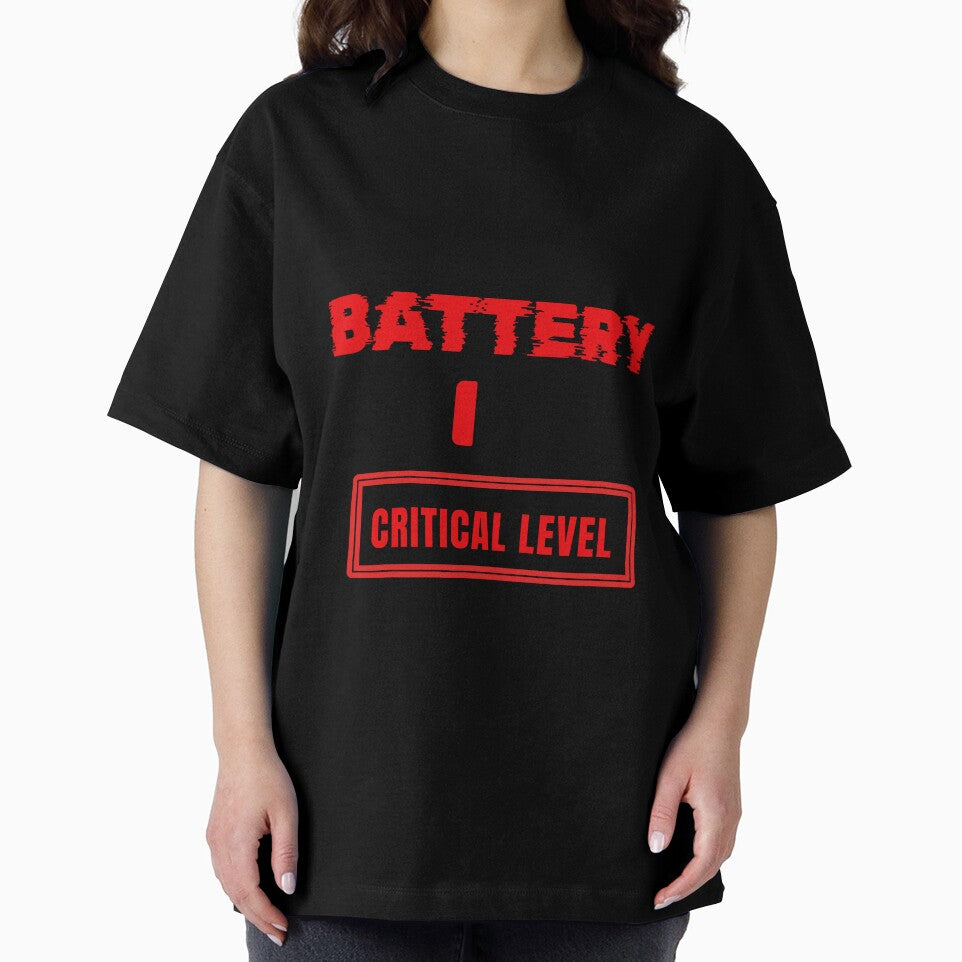 Social Battery Critical Level Funny Introvert Humor T-Shirt by DirectiveOffice