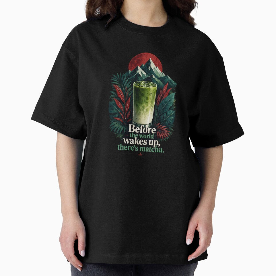 Before the World Wakes Up - Matcha Nature & Mountain Adventure Art by BrewmarkStudio