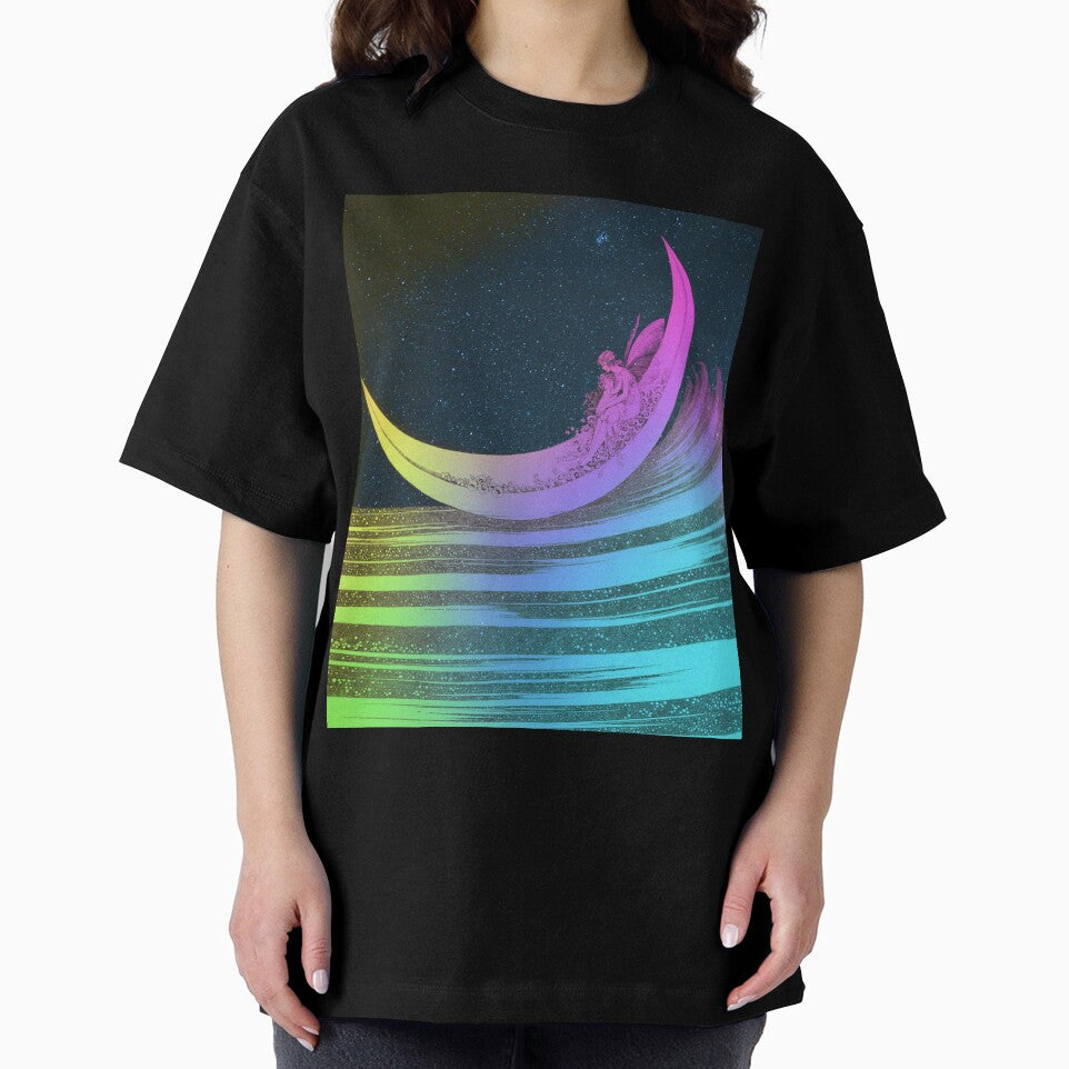 Vintage Art : Fairies On The Moon Rainbow Star edition by Shloo