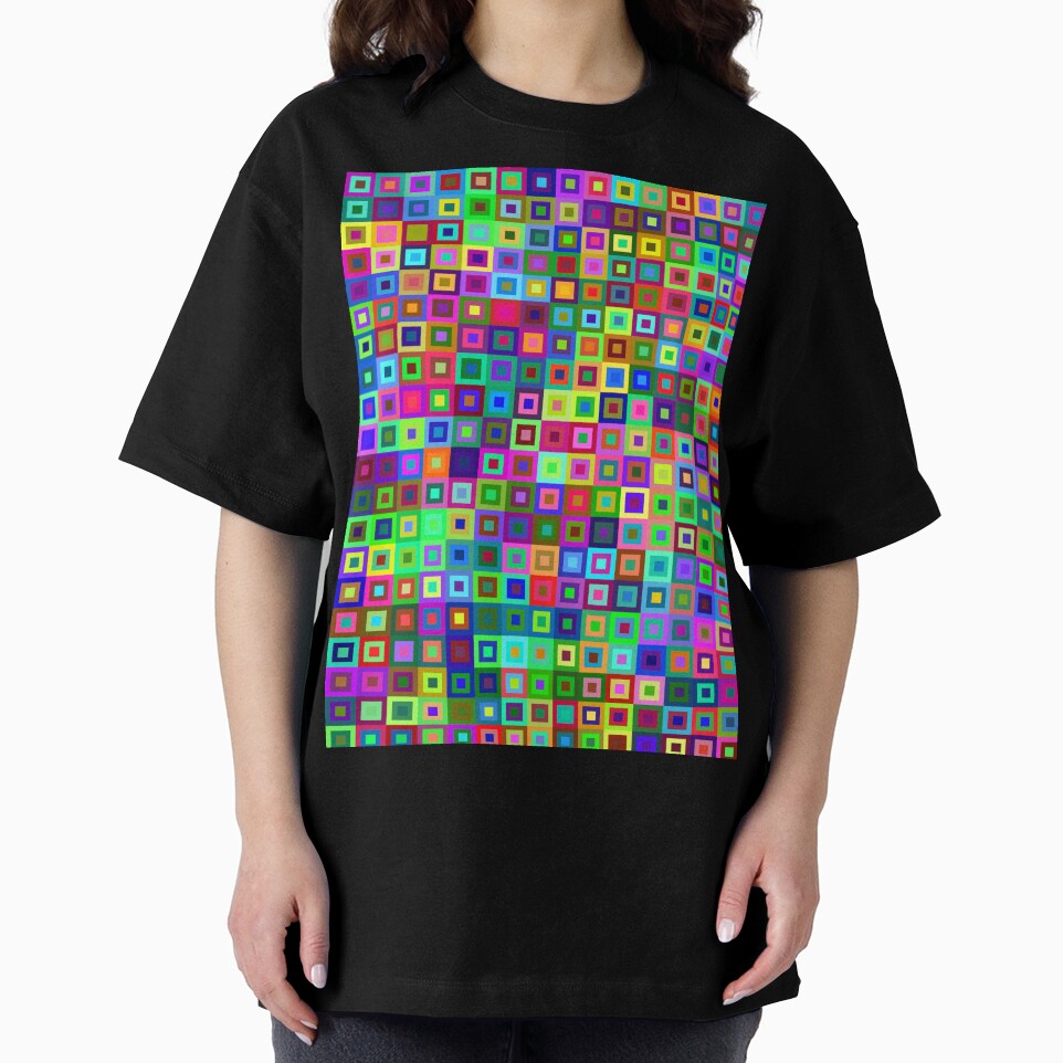 3D Metallic Rave Squares Acid Trip Black Light Hologram by willybadu