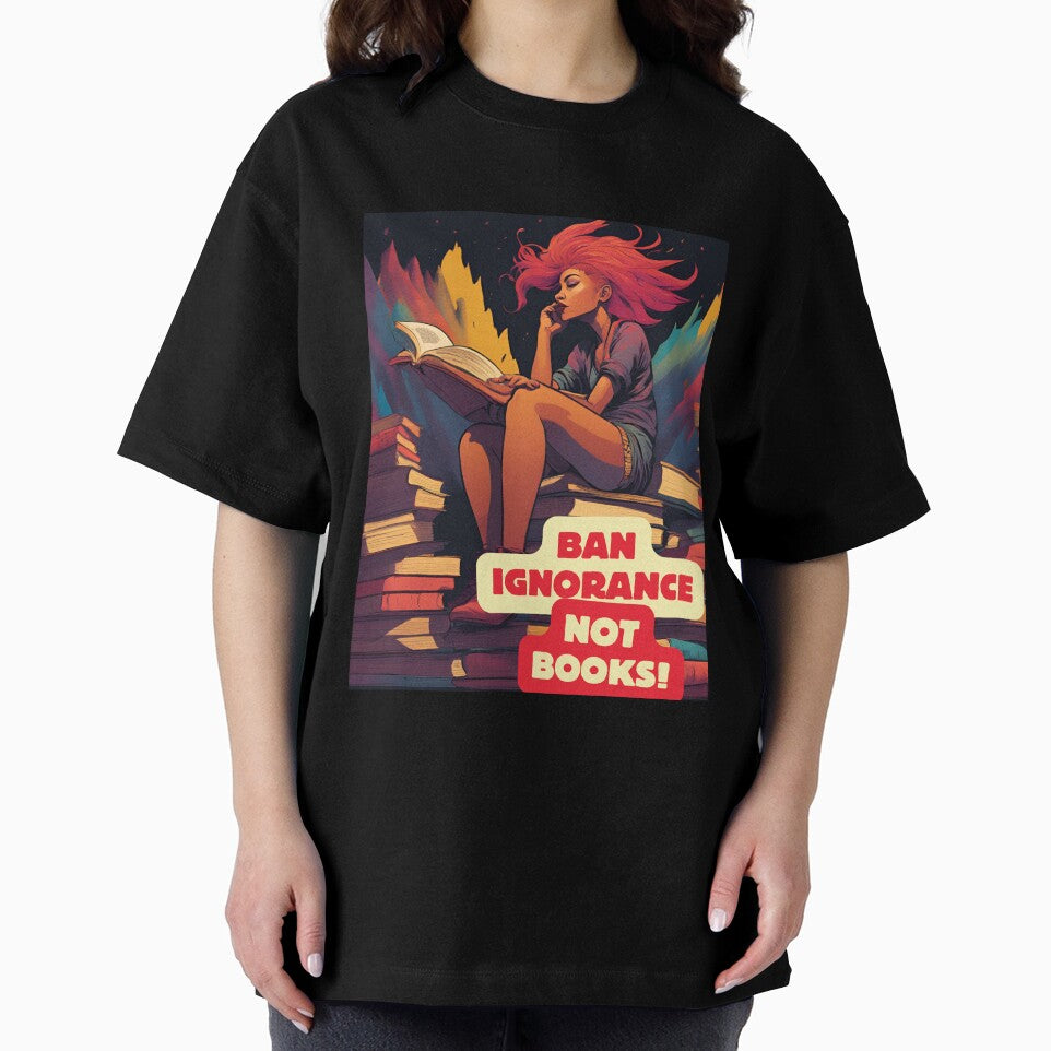 Ban Ignorance Not Books Unisex Graphic T-Shirt - Free Speech & Banned Books by Estelle Printworks
