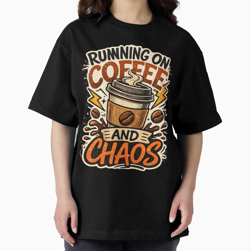 Running On Coffee And Chaos Funny Coffee Quote by Tropivaro