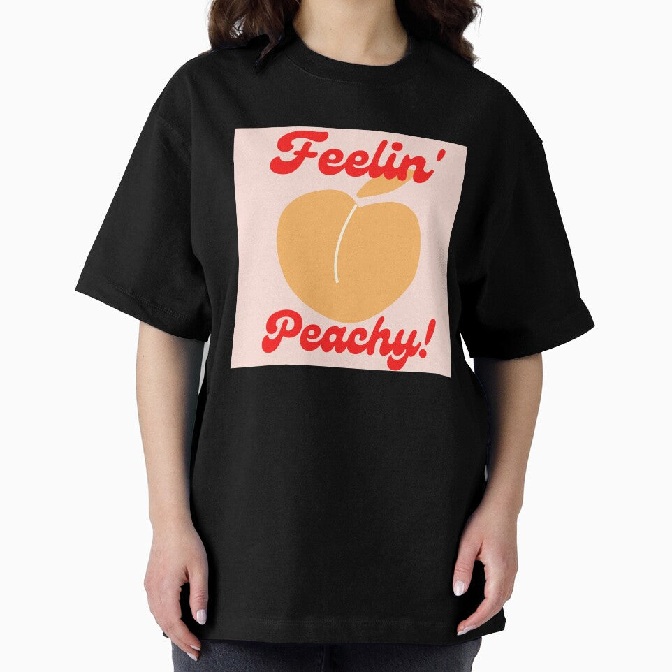Feeling Peachy Retro Graphic With Red Typography by mainsqueezemar
