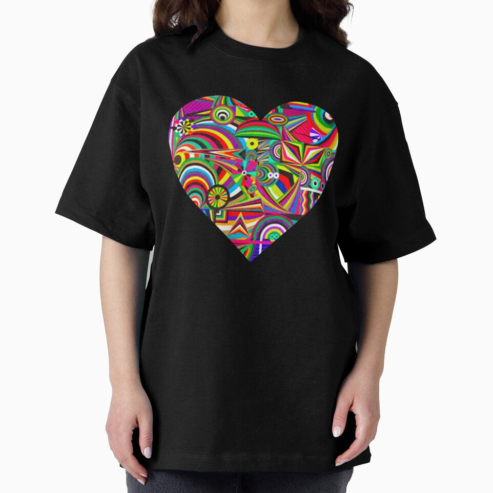 Psychedelic Acid Trip Geometric Blacklight Rave Heart by willybadu