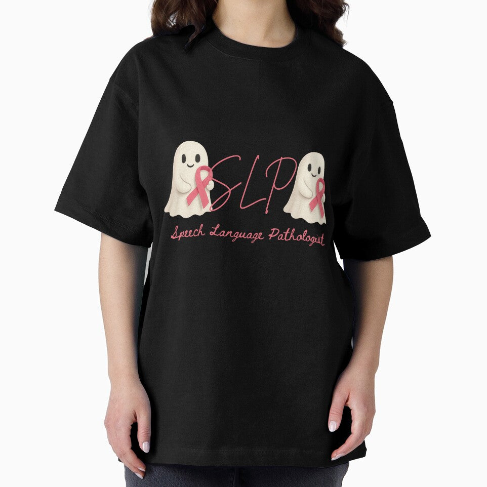 Speech Language Pathologist Breast Cancer Awareness T-Shirt by Talk Tee Me by JF