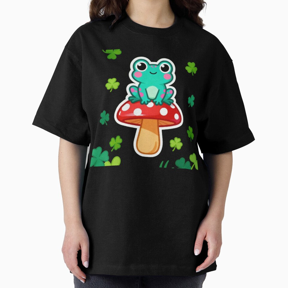 Cute Frog on Mushroom Sticker – Kawaii Cottagecore Frog Art by MiniPrintMagic