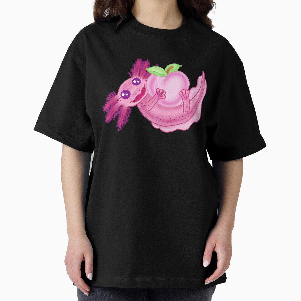 Cute Axolotl with peach by KatyChristoff