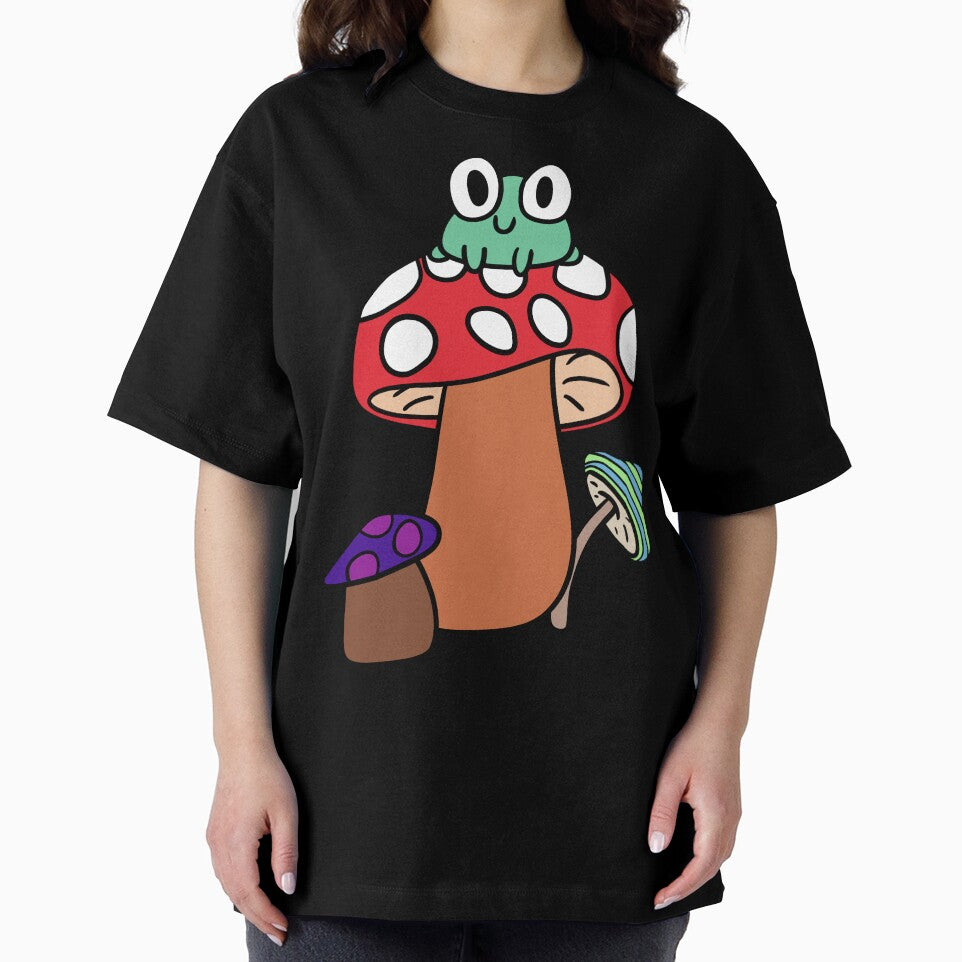 Cute frog sitting on a mushroom by Juxtathesis