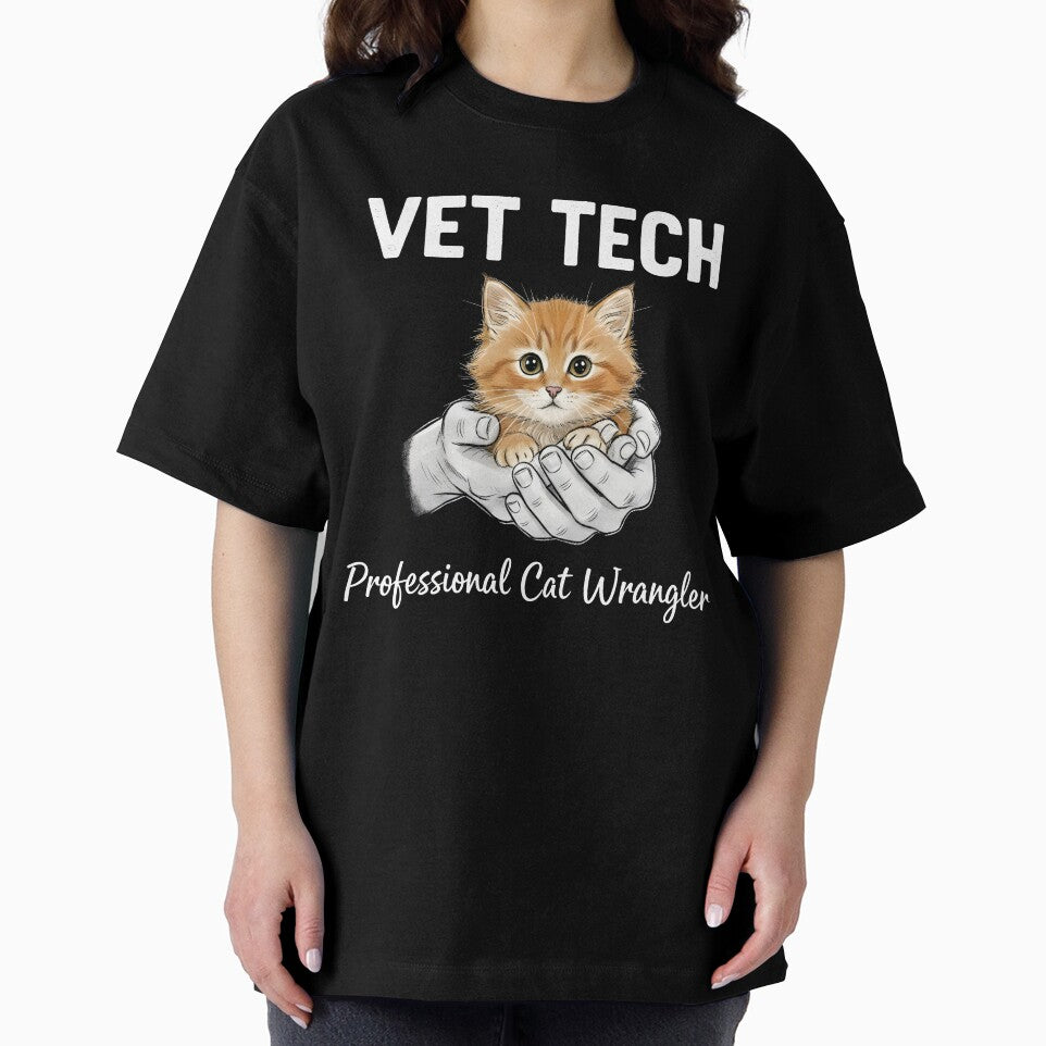 Funny Vet Tech Professional Cat Wrangler Orange Kitten by Trendora Stor
