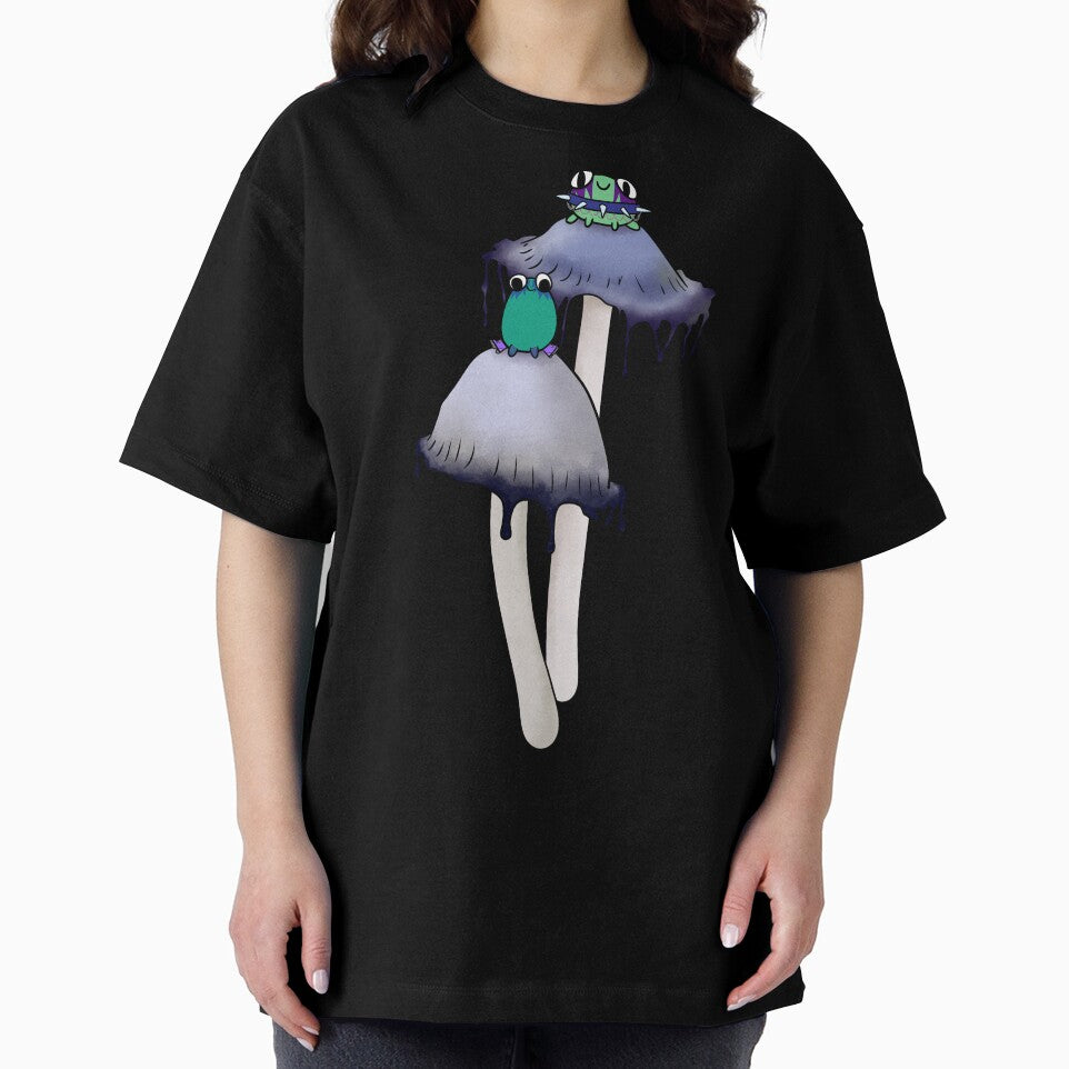 Alt frogs on inkcap mushroom by Juxtathesis