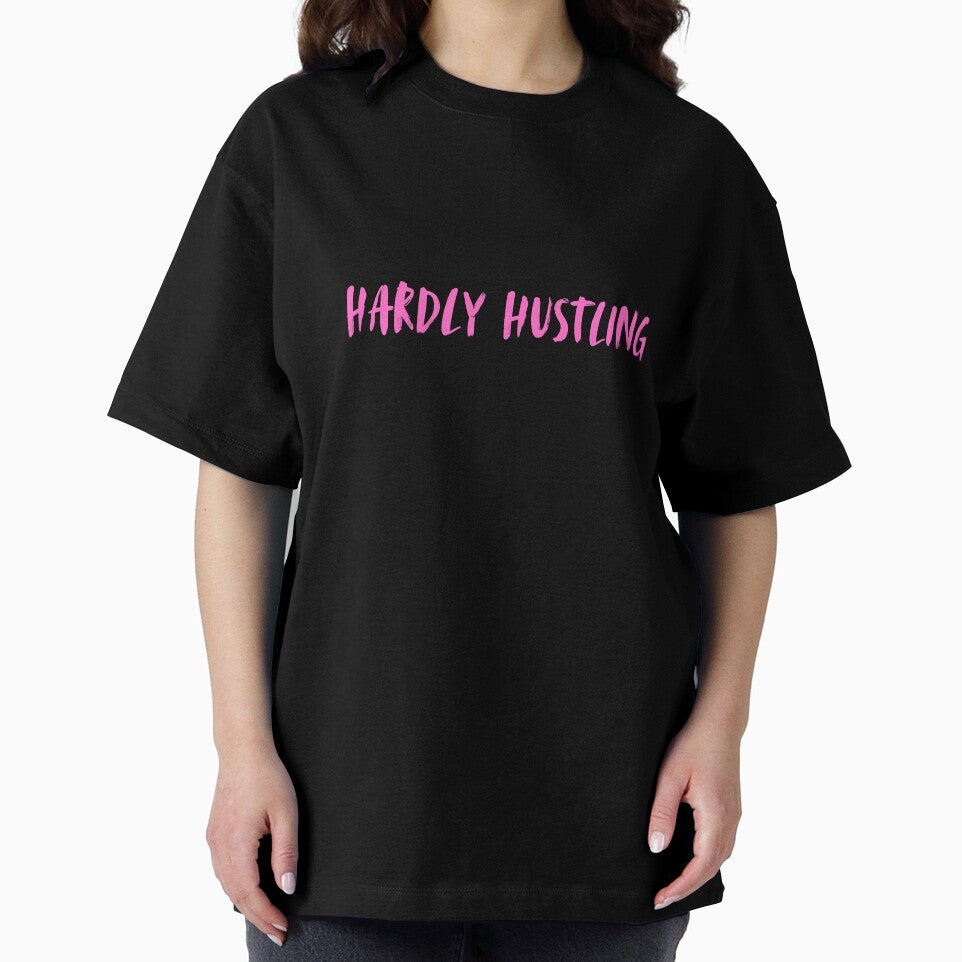 Hardly Hustling Pink Brush Sarcastic Motivational Quote by rareflex