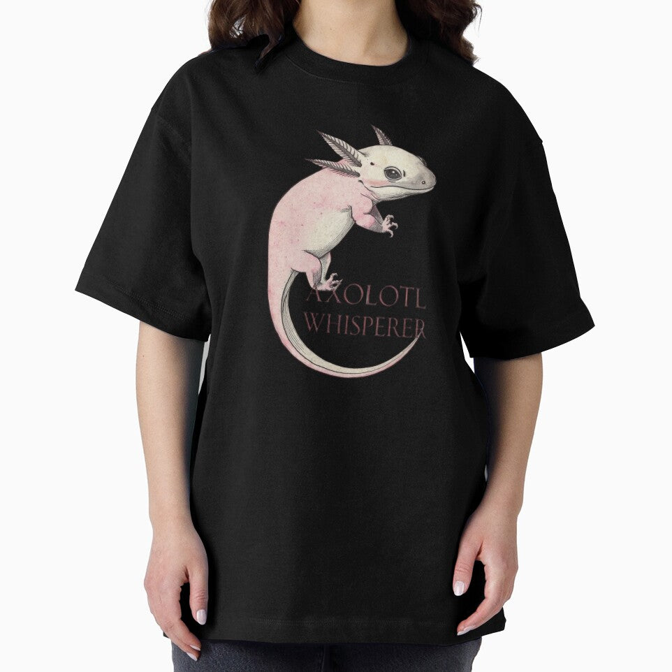 Vintage Axolotl Whisperer – Cute Pink Axolotl Illustration – Amphibian Lover Gift by MadeByACJ
