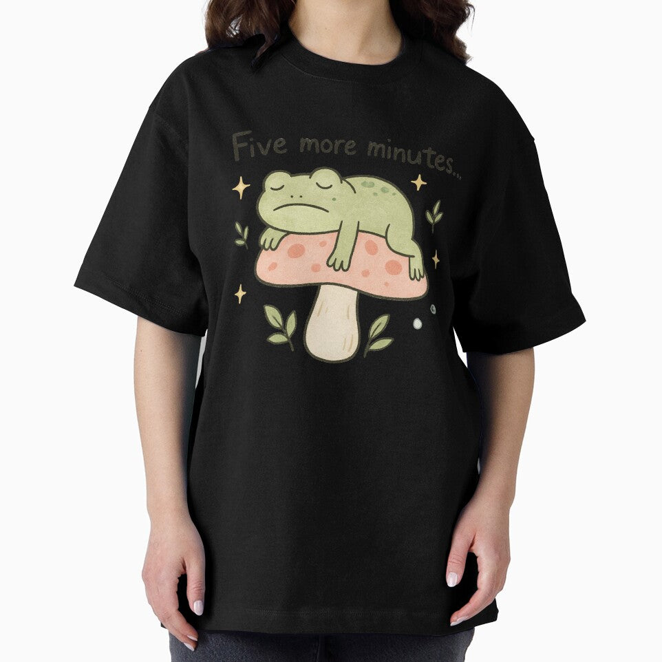 Cute Sleepy Frog on Mushroom PNG - Funny Frog Quote Clipart by SearionStudio