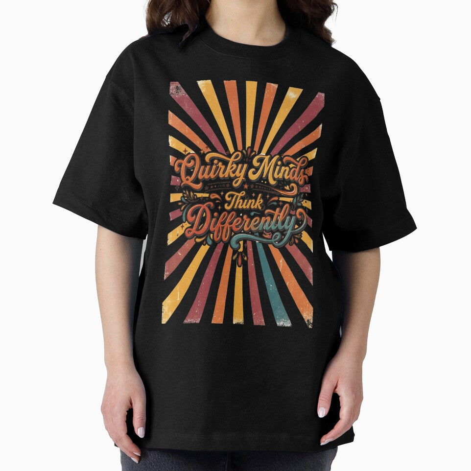 Quirky Minds Think Differently — Retro Neurodivergent T-Shirt by CHAOS_CLUB