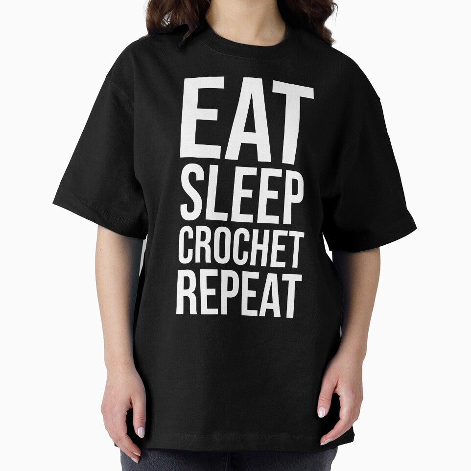 Eat, Sleep, Crochet, Repeat - white edition by mvommen