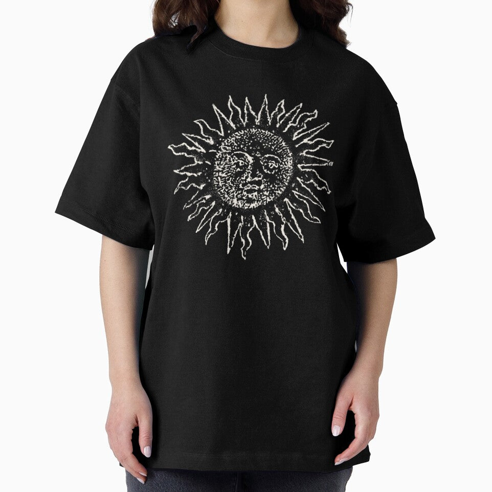 Medieval Sun Engraving - Whimsigoth Aesthetic - White Version by Arcane Orchid