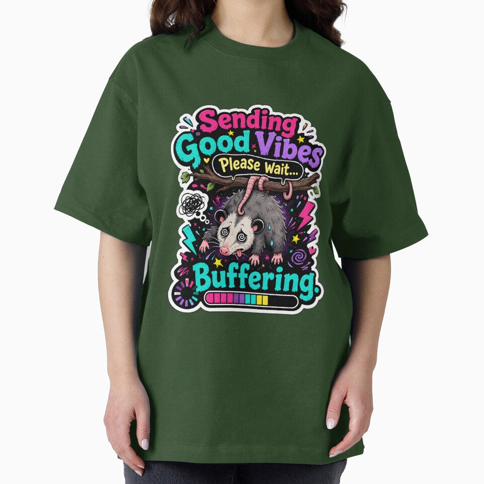 Sending Good Vibes Please Wait Buffering Opossum by KXDigitalStudio