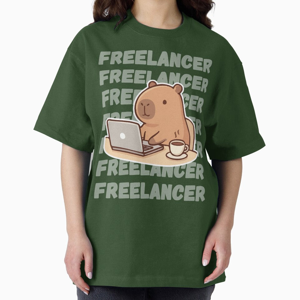Freelancer Capybara Working From Home – Remote Work Life Art by Nubesss
