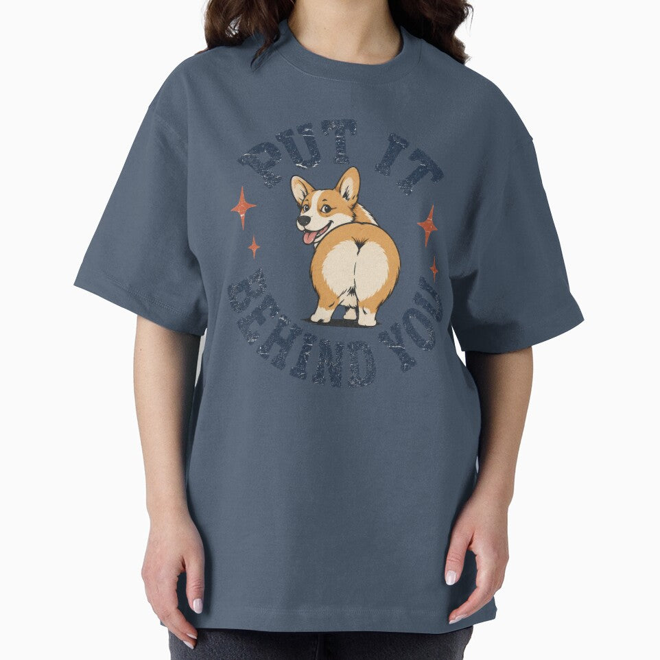 "Put It Behind You" Funny Corgi Butt Dog Motivational Quote by pixiedustpaint