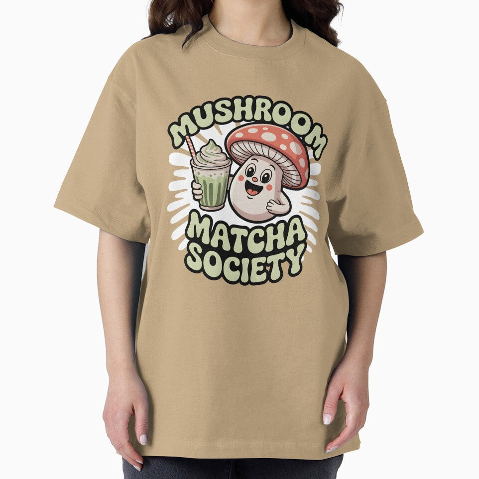 Mushroom Matcha Society Cute Kawaii Matcha Lover Shirt by Raw Tigers