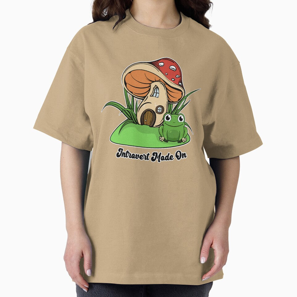 Cute Frog & Mushroom Fairy House: Introvert Mode On by Happy Puppy Print On Demand