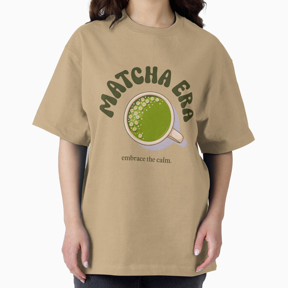 Matcha Embrace the Calm Cute Botanical Tea Lover Shirt by Raw Tigers