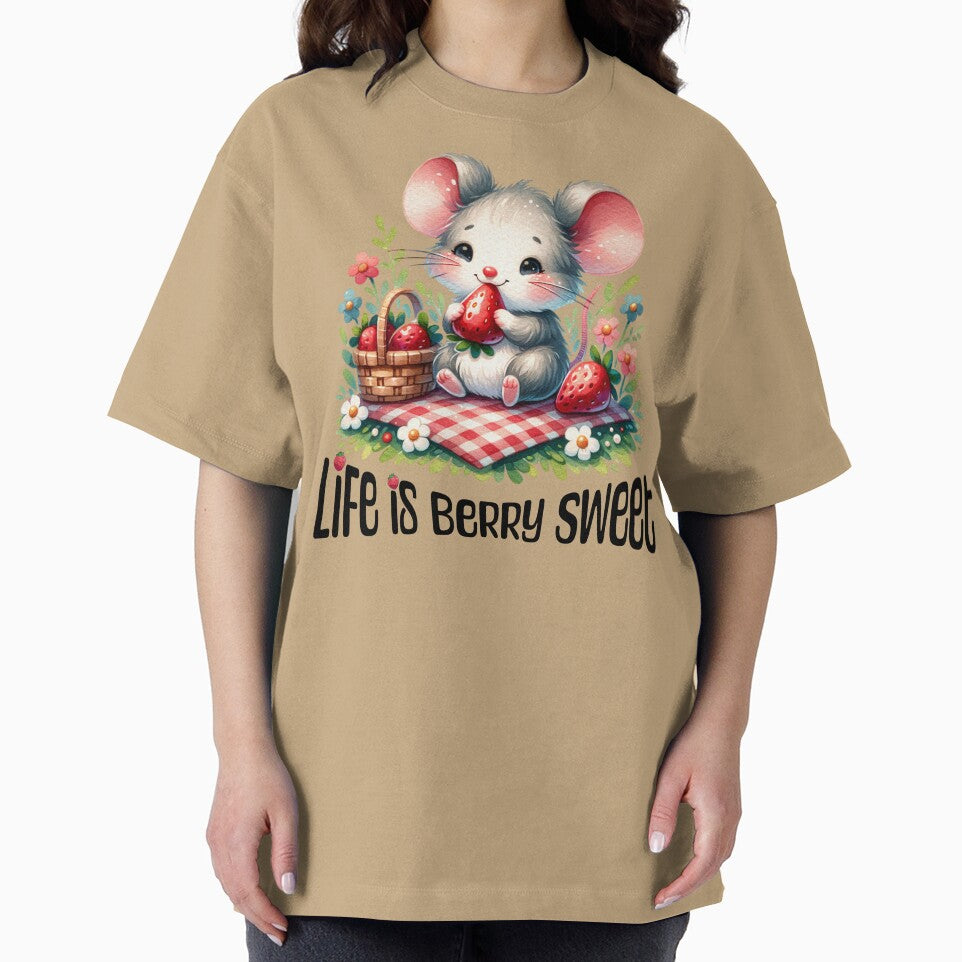 Cute Strawberry Mouse Cottagecore Picnic Design by Sachie's Studio