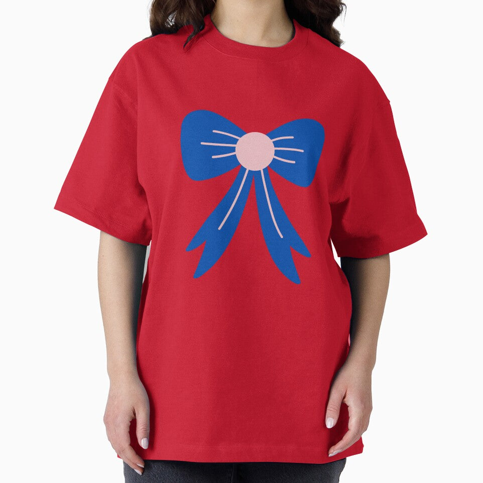 Cobalt Blue & Pink Coquette Ribbon Bow Illustration by PACS0011
