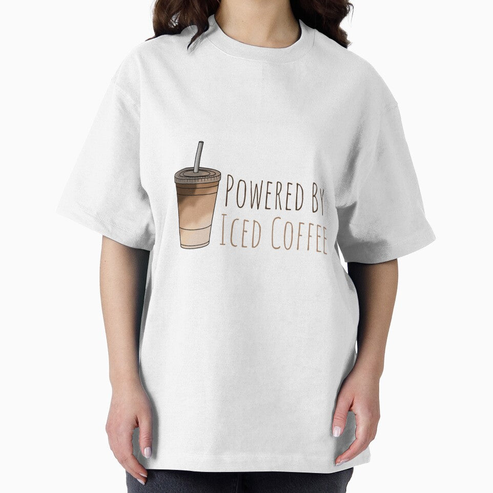 Powered By Iced Coffee Funny Caffeine Lover Gift Design by Avaaxa