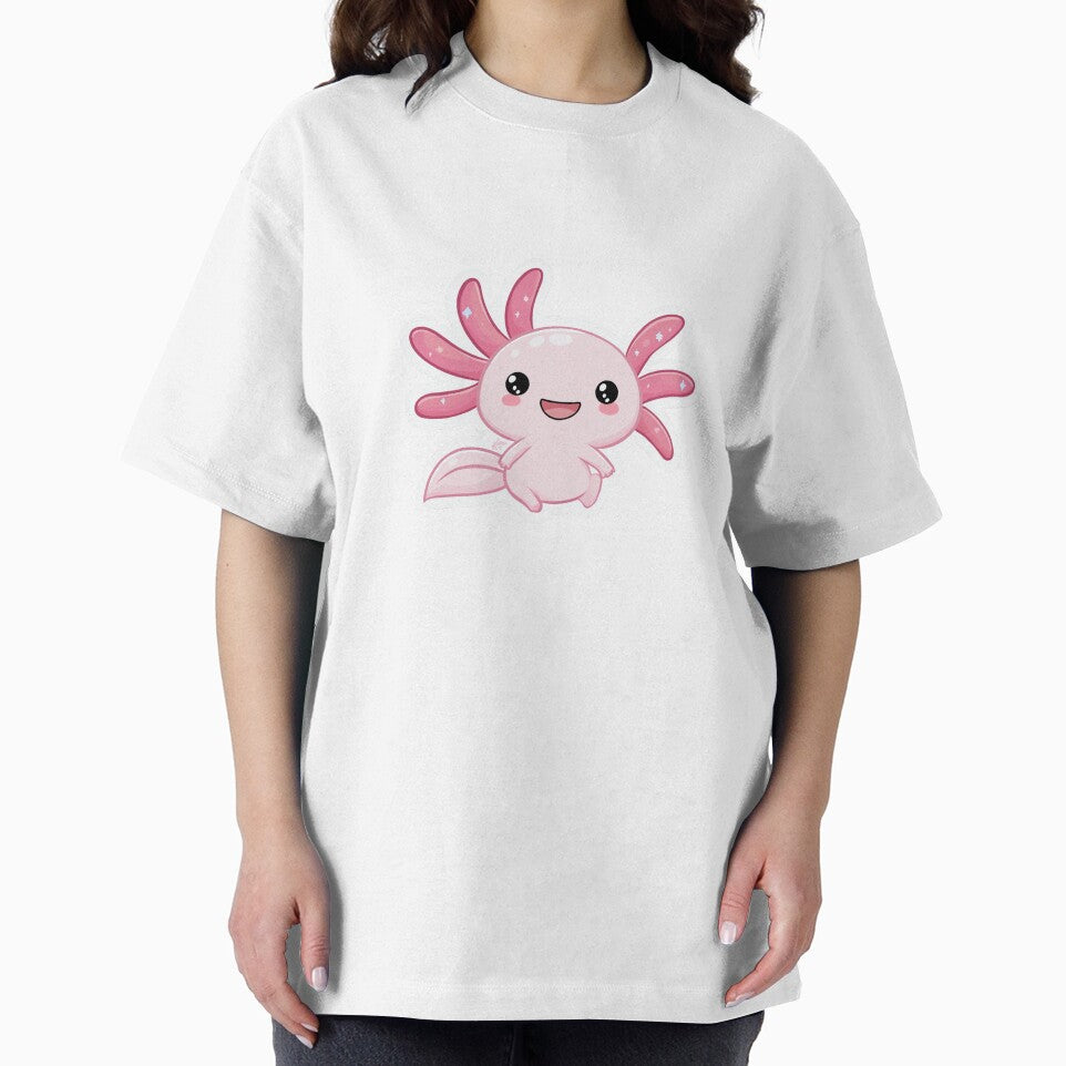 Cute Pink Axolotl Happy Kawaii Salamander by StickerMan17