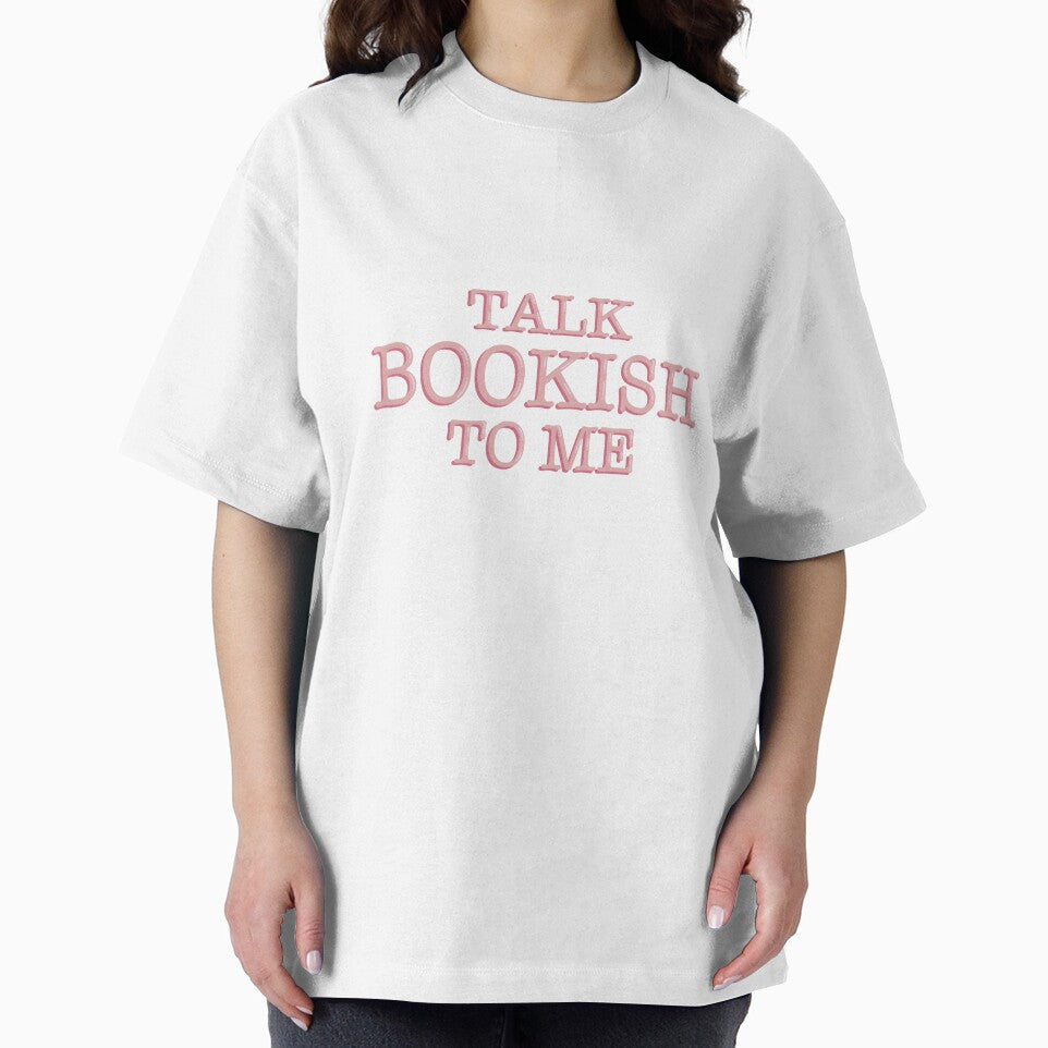 Talk Bookish To Me Funny Bookish Reader Quote Typography Sticker by alexmaushaus