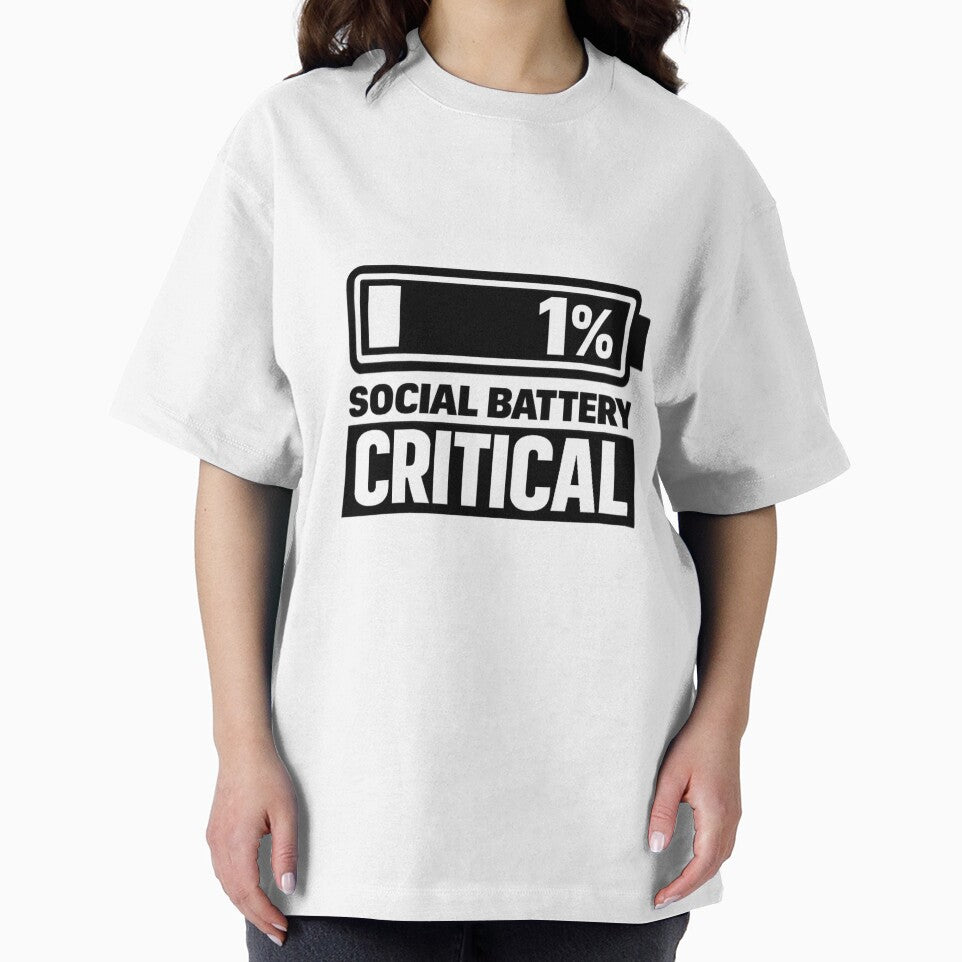 Social Battery Critical – Introvert Energy Shirt by DesignTeamHub