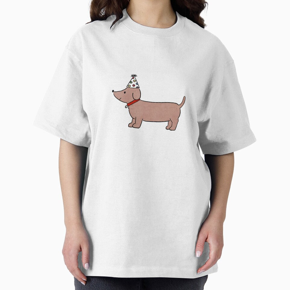Copy of Cute Birthday Dachshund Dog with Party Hat by pinkstickstore