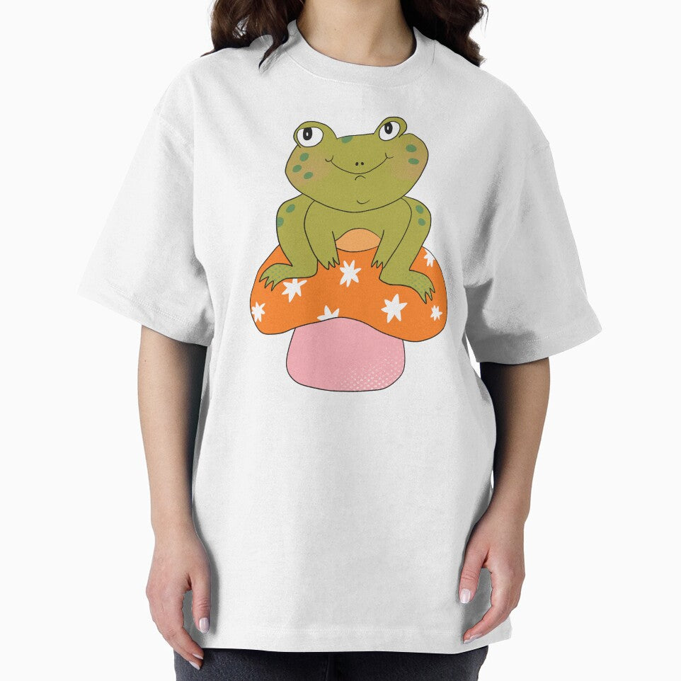 Hoppy the Frog on Toadstool (Orange) by yellowflowerhut