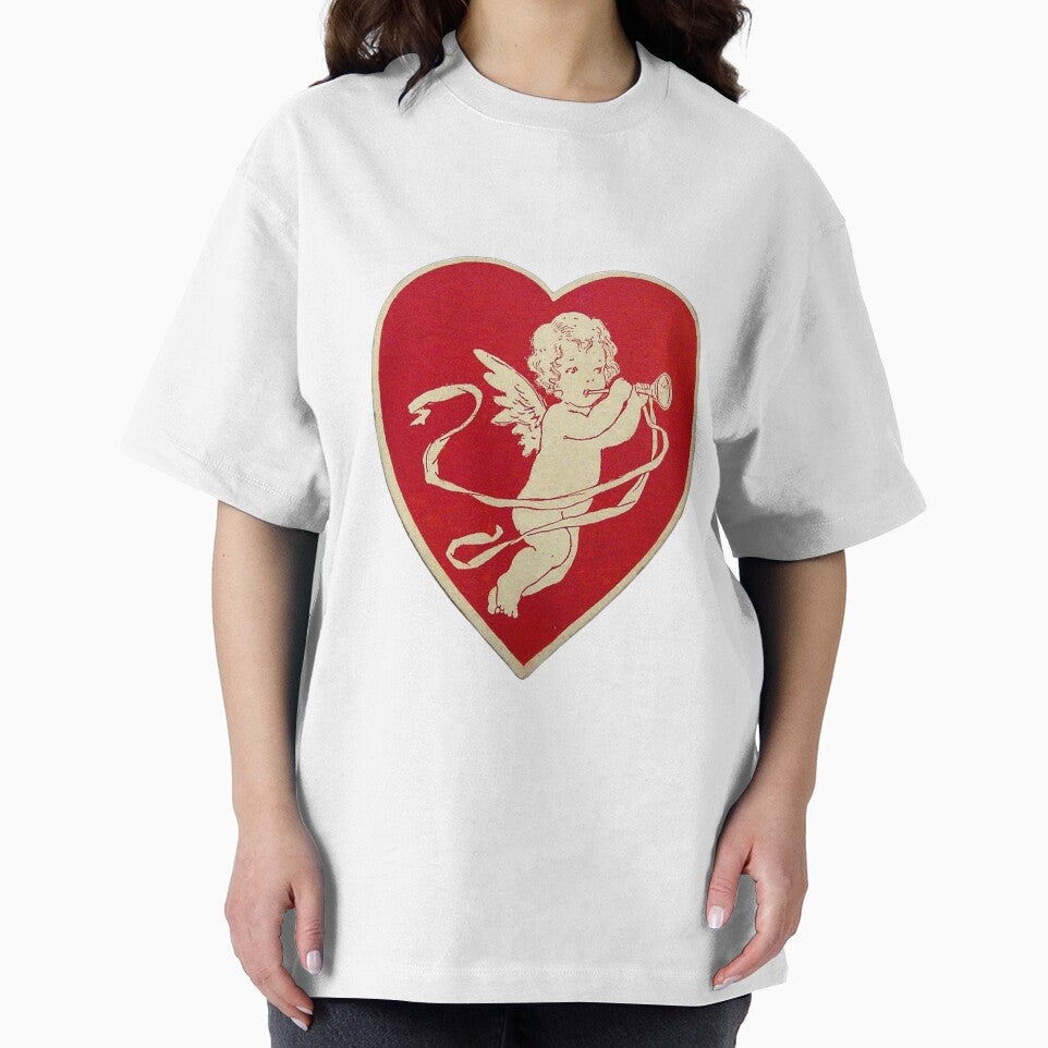 Vintage valentine's day cherub in heart by Pixiedrop