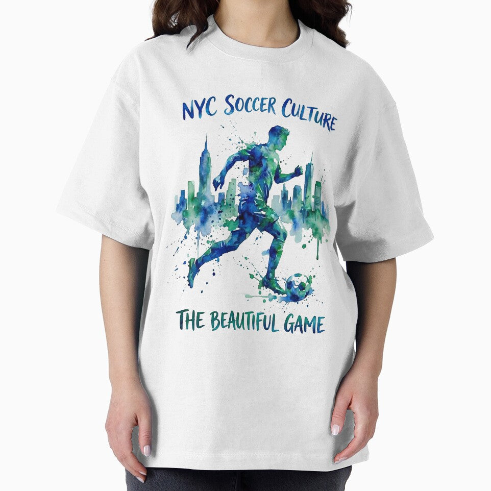 NYC Soccer Culture The Beautiful Game Watercolor Art by laughingshirts