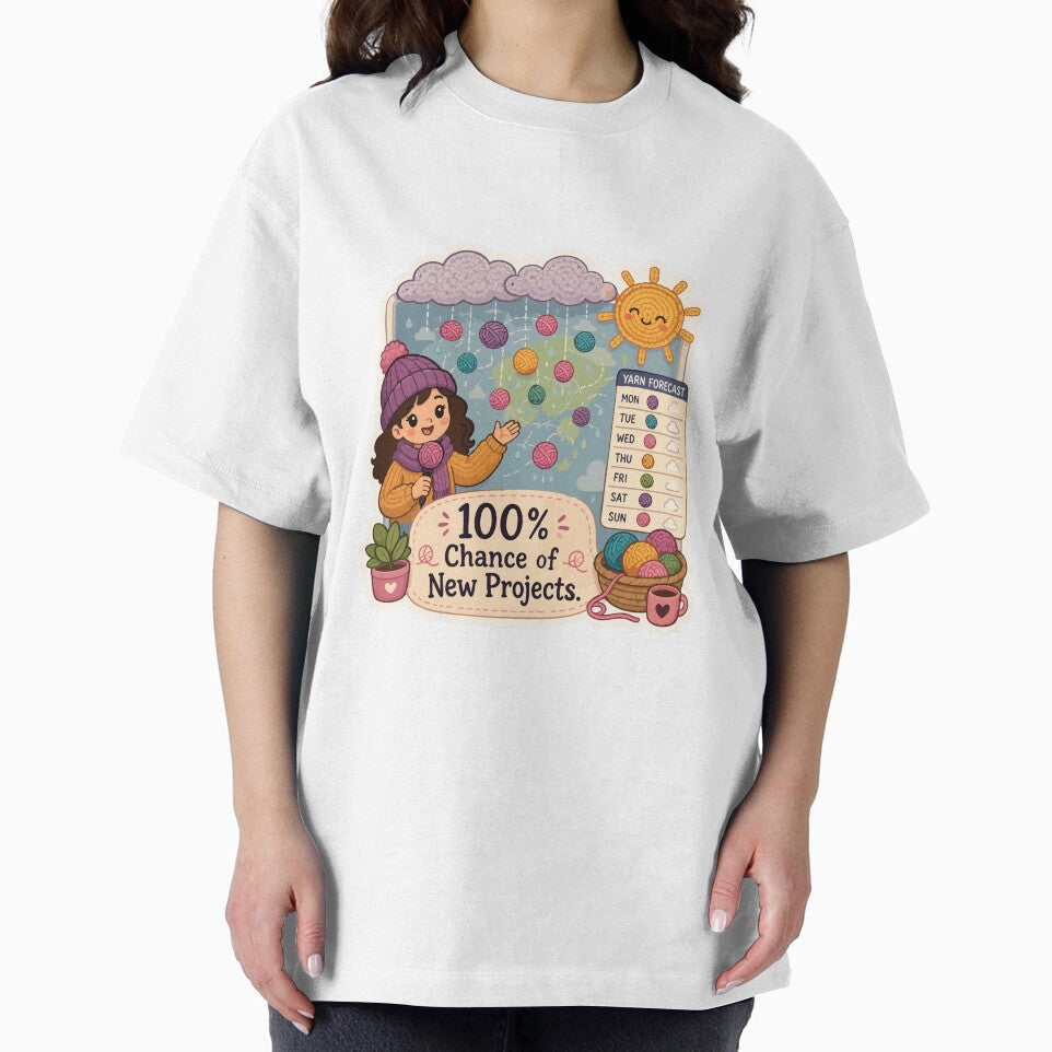 100% Chance of New Projects Funny Knitting Weather by SimplePoDesign
