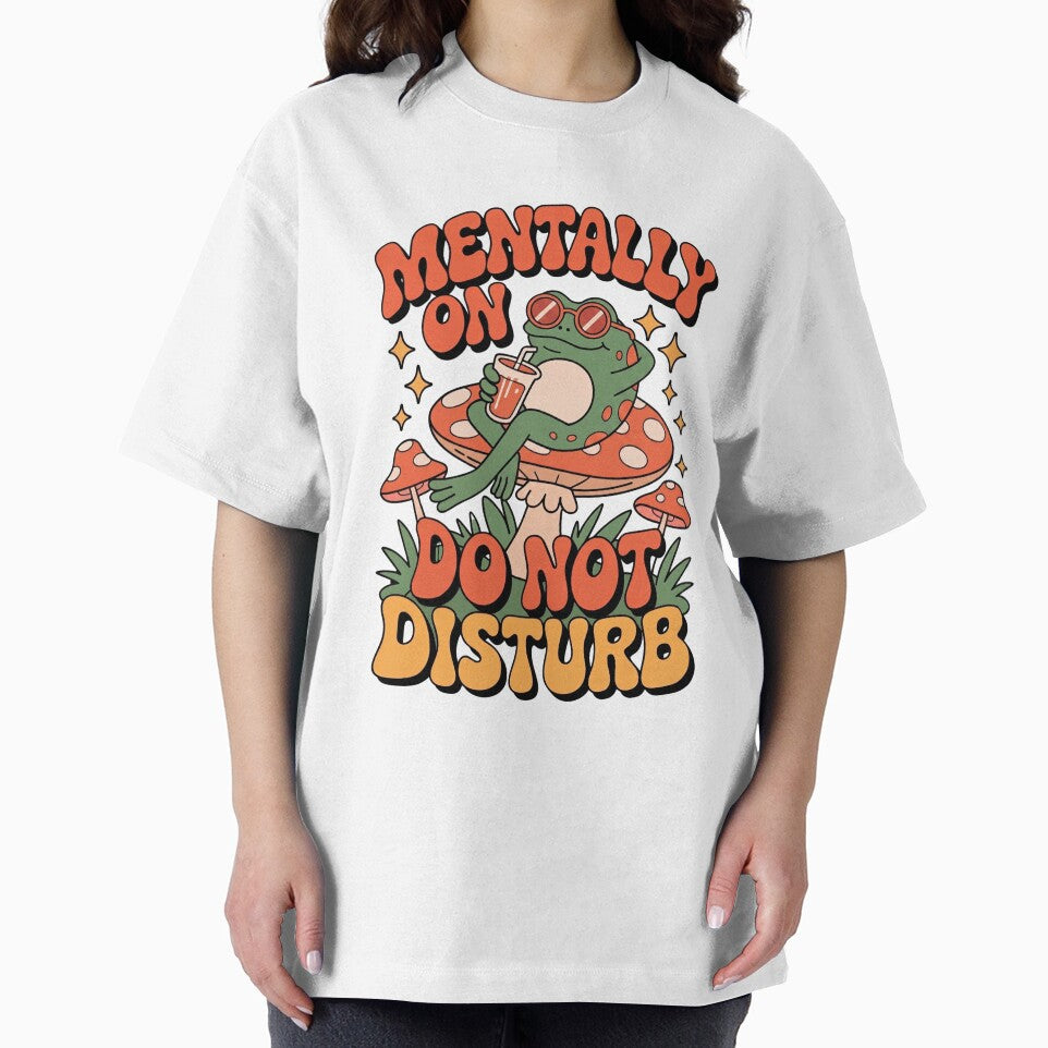 Mentally On Do Not Disturb Chill Frog - Retro Groovy Funny Design by InfiniteOrbit