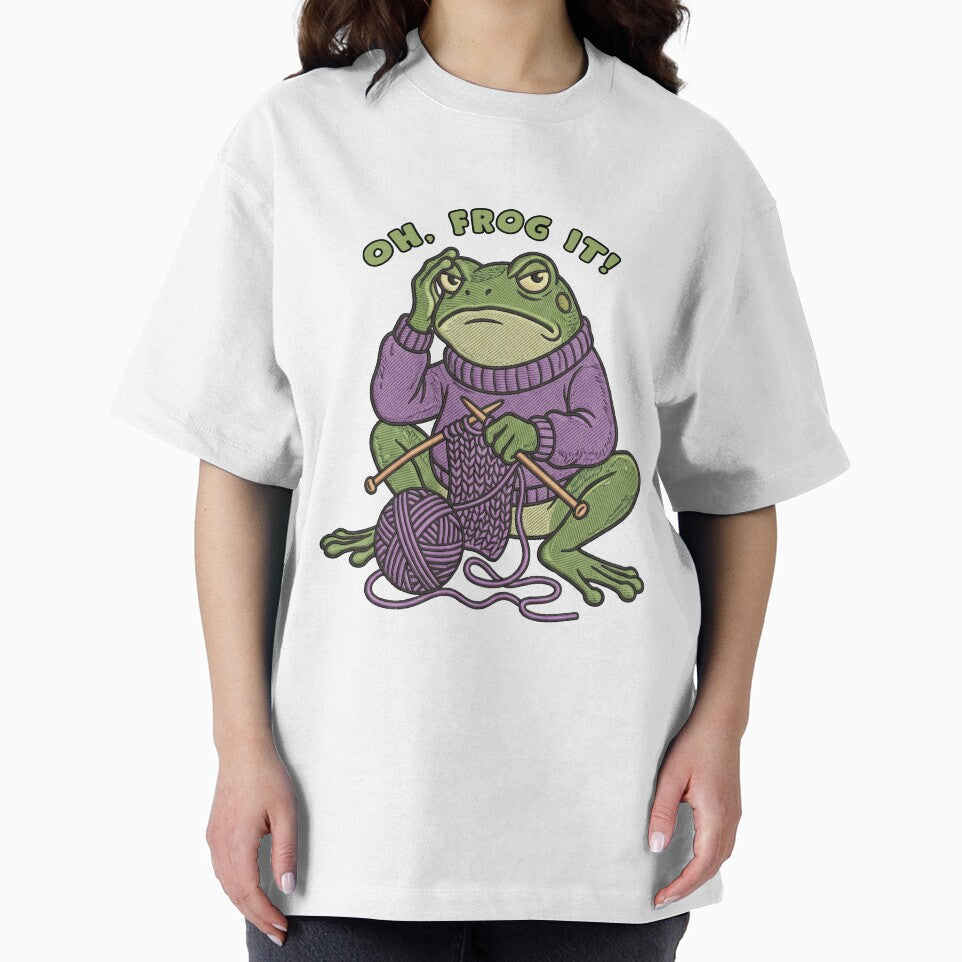 Oh Frog It Funny Knitting Toad Yarn Pun by TeeARTHY