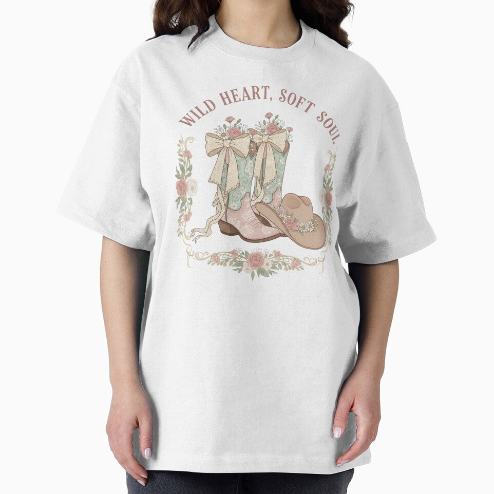 Wild Heart, Soft Soul – Coquette Cowgirl Floral Western Design by TheHappyCatStudio