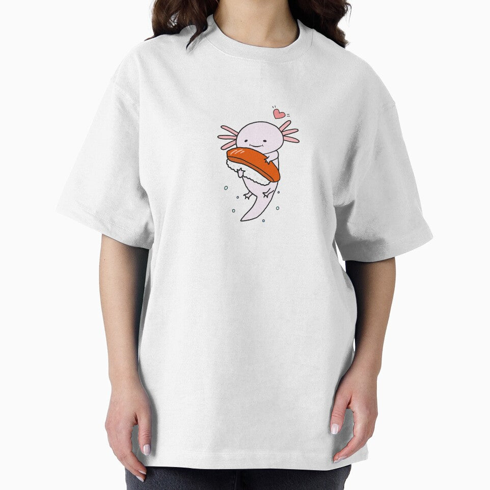 Axolotl and Sushi Cute Kawaii Funny Anime Animal Japanese Art by Marinaaa010