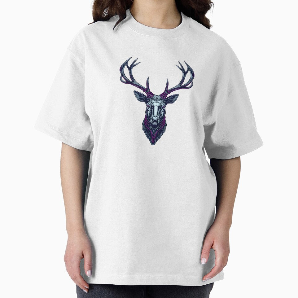 Intricate Cybernetic Stag Head Mechanical Art by 77Clover
