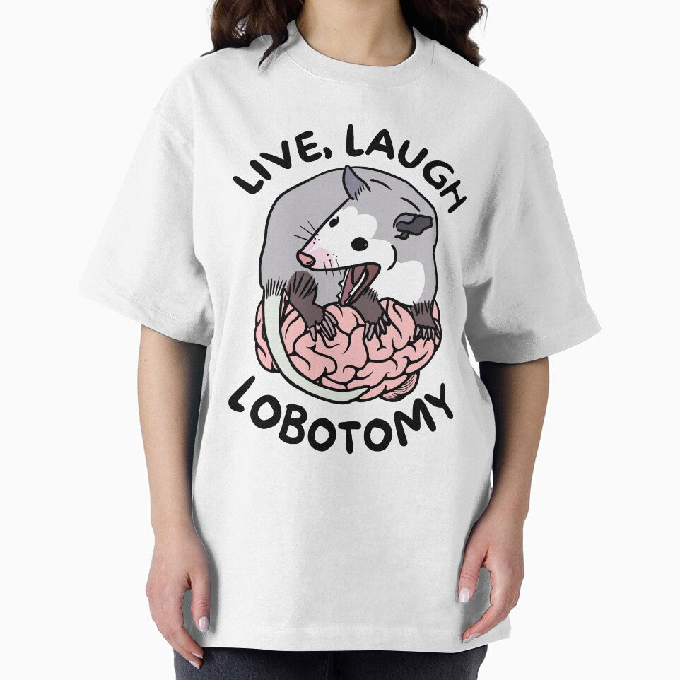 Opossum Screaming Funny Live Laugh Lobotomy by Unhinged Hellions