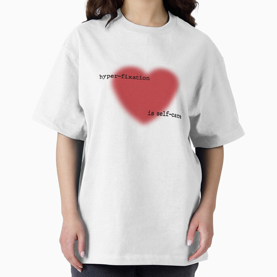 Hyperfixation Is Self-Care — Blurry Heart Typewriter Quote | ADHD Humor Gift, Neurodivergent Sticker by ArtofDari