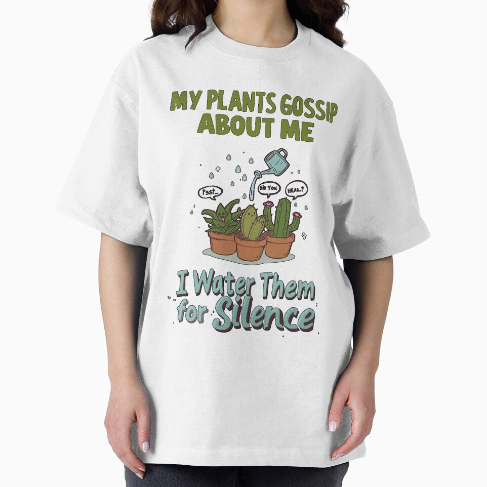 Funny Plant Lover Shirt — “My Plants Gossip About Me” — Sarcastic Plant Mom Tee by Mythic Tide