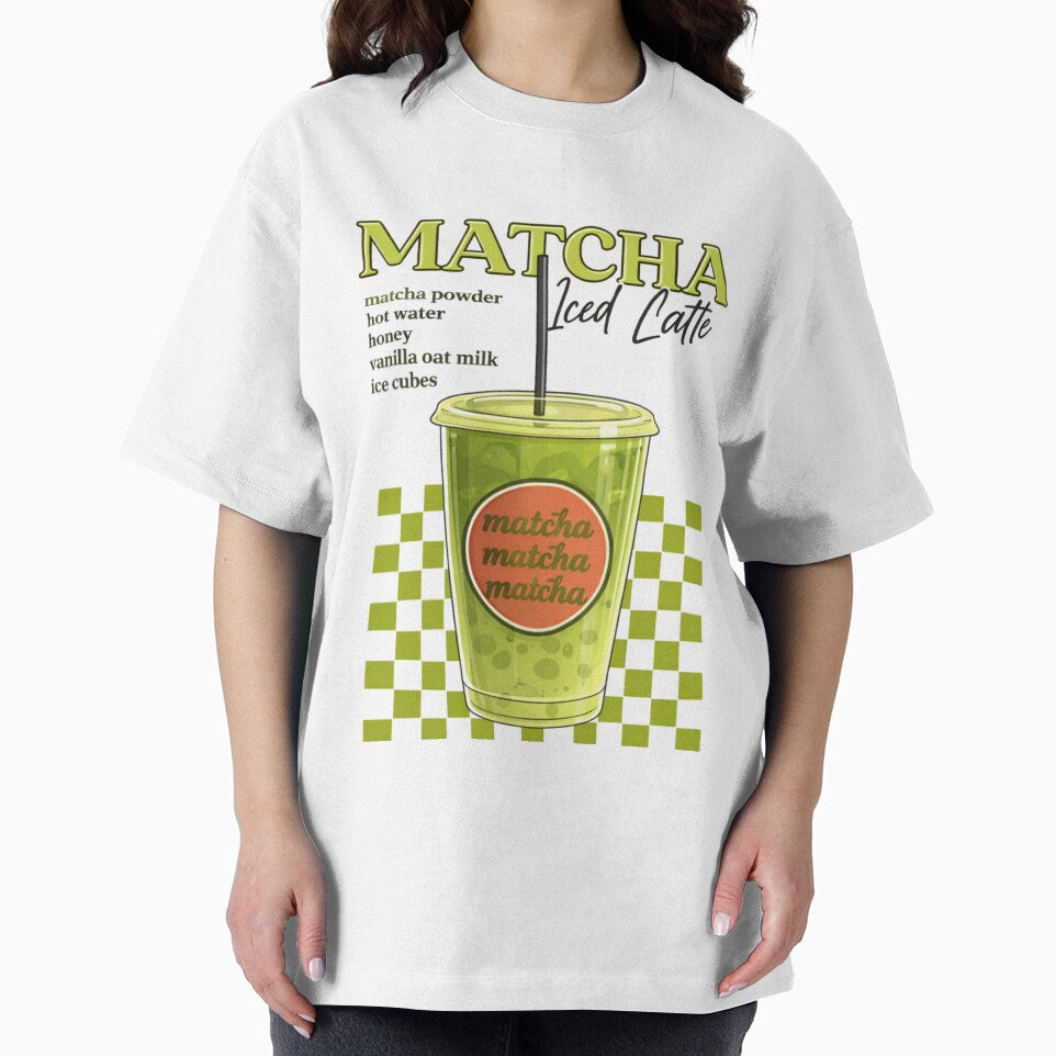Matcha Iced Latte Illustration – Green Aesthetic Drink by Randomundi