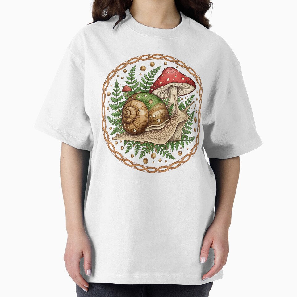 Whimsical Snail and Mushroom Forest Emblem by dreephic22